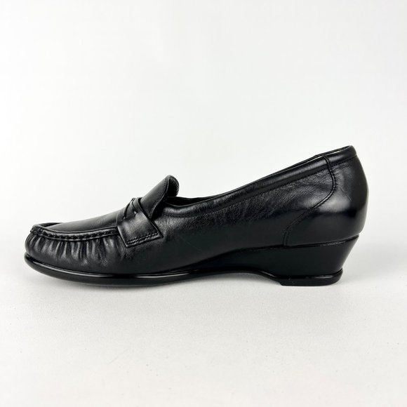 SAS Easier Comfort Shoes Tripad Slip On Loafer Black Leather size 9S Slim - Picture 6 of 16